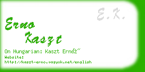 erno kaszt business card